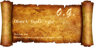 Obert György névjegykártya